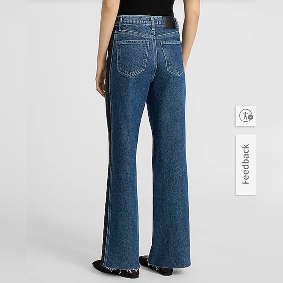 NWT EXPRESS Tuxedo Stripe Wide Leg Jeans Size 6L - Picture 8 of 16